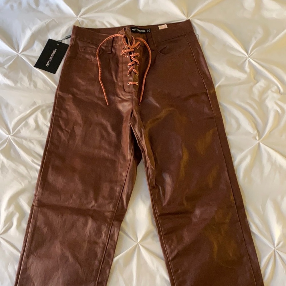 PLT Chocolate Pleather Pants